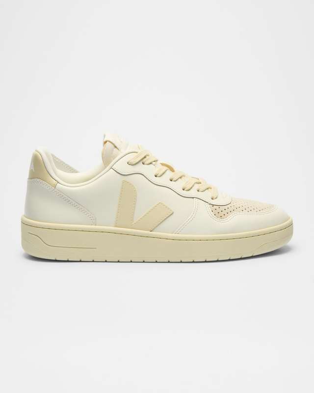V-10 Bicolor Leather Low-Top Sneakers